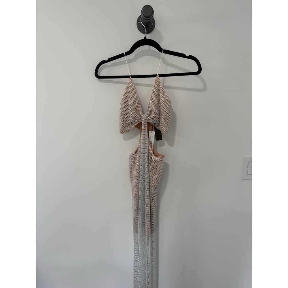 NWT Alice + Olivia Havana Cutout Crystal Embellished Maxi Dress Size 0